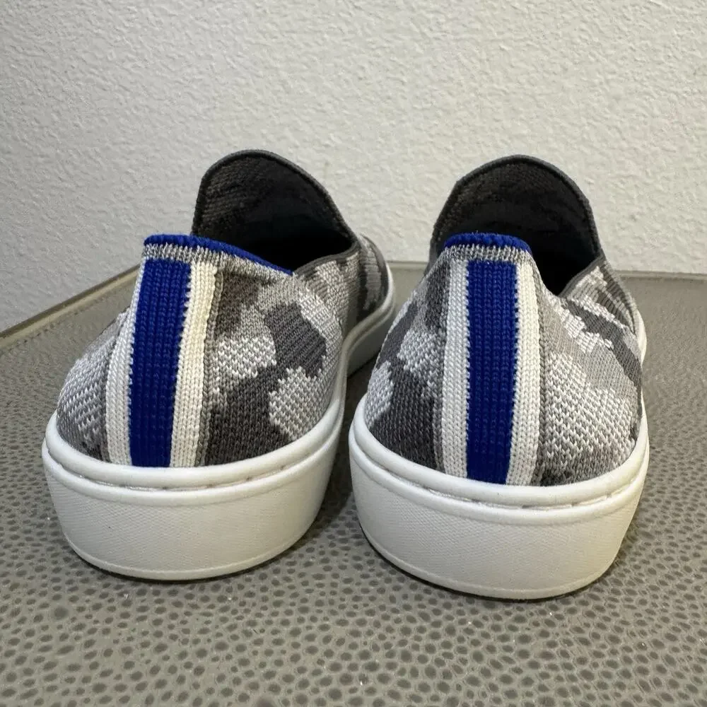 Rothys Kids Gray Camo Slip On Sneakers Size 4 Shoes Unisex Boys Girls